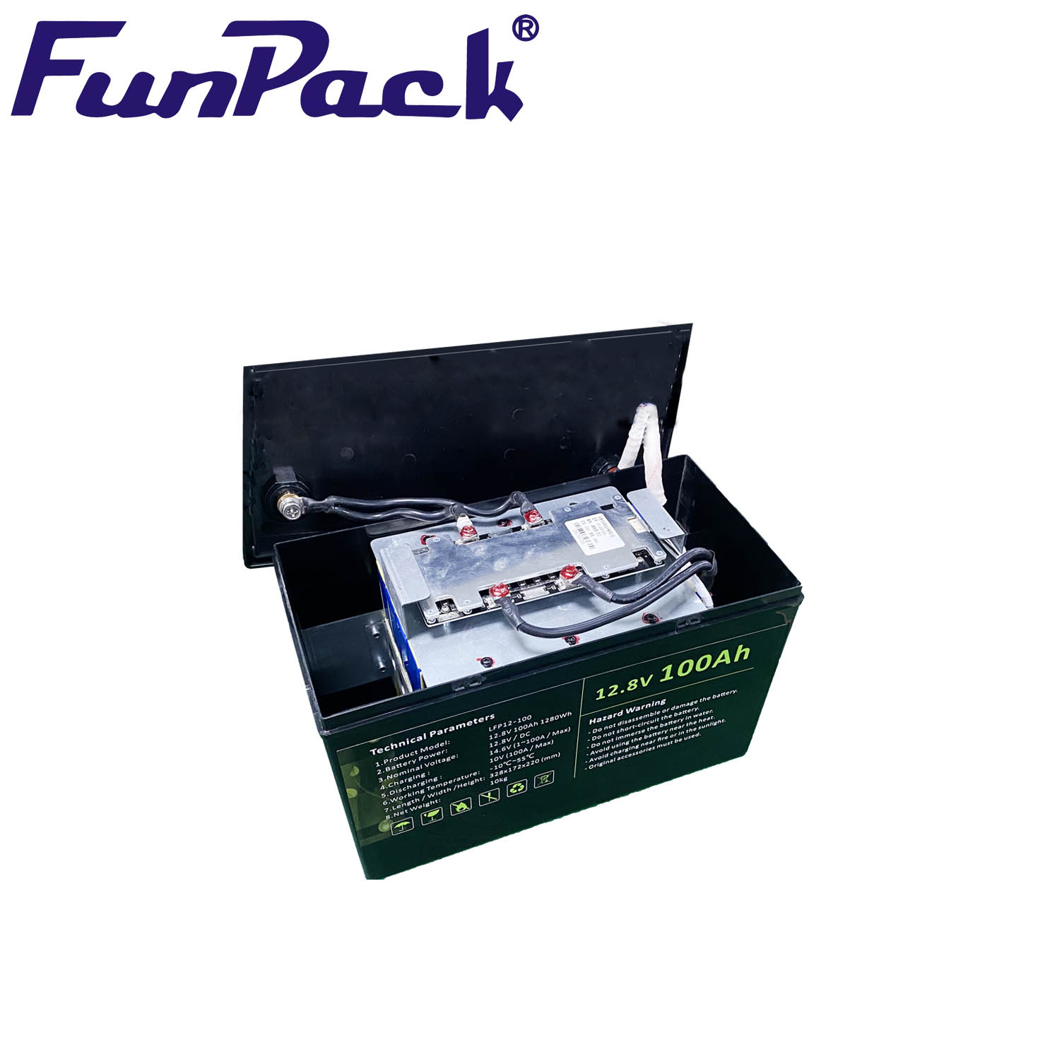 Pin thay thế axit ch&igrave; LiFePO4 12,8V 100AH ​​1280Wh LiFePO4 c&oacute; thể sạc lại