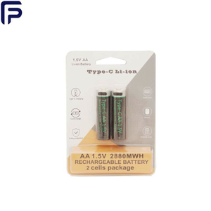 1.5V AA USB แบตเตอรี่ลิเธียมไอออนแบบชาร์จไฟได้ 2880mwh 800mAh Al Film พร้อม Type C