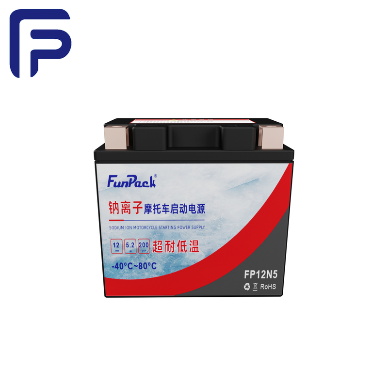 Natrium-Ionen-Batterie, wiederaufladbar, 12 V, 5,2 Ah, Motorrad-Startbatterie, Deep Cycle