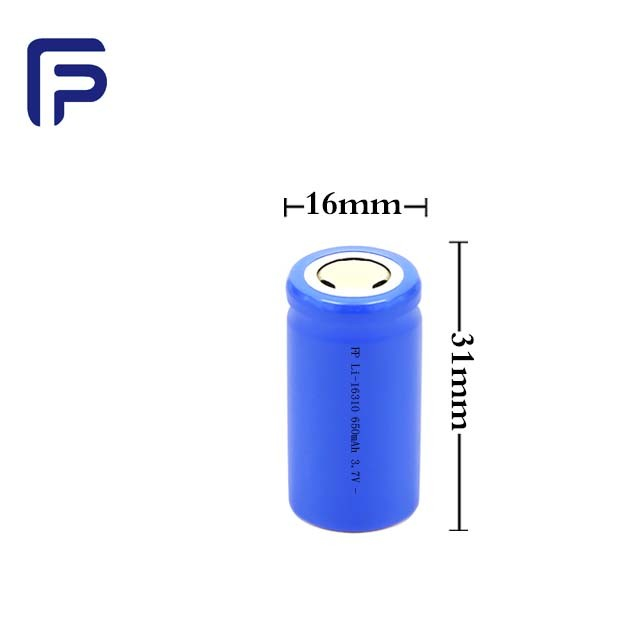 16310 3.7V 650mAh 충전식 LiFePO4 리튬 철 인산염 배터리 셀