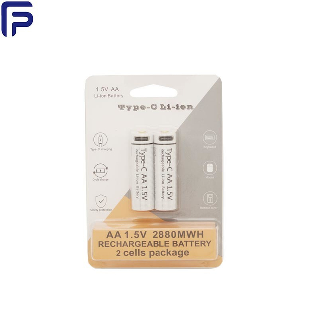 휴대용 장치용 C AA USB 충전식 배터리 1.5V 2880mwh 800mAh Al 필름을 입력하세요.